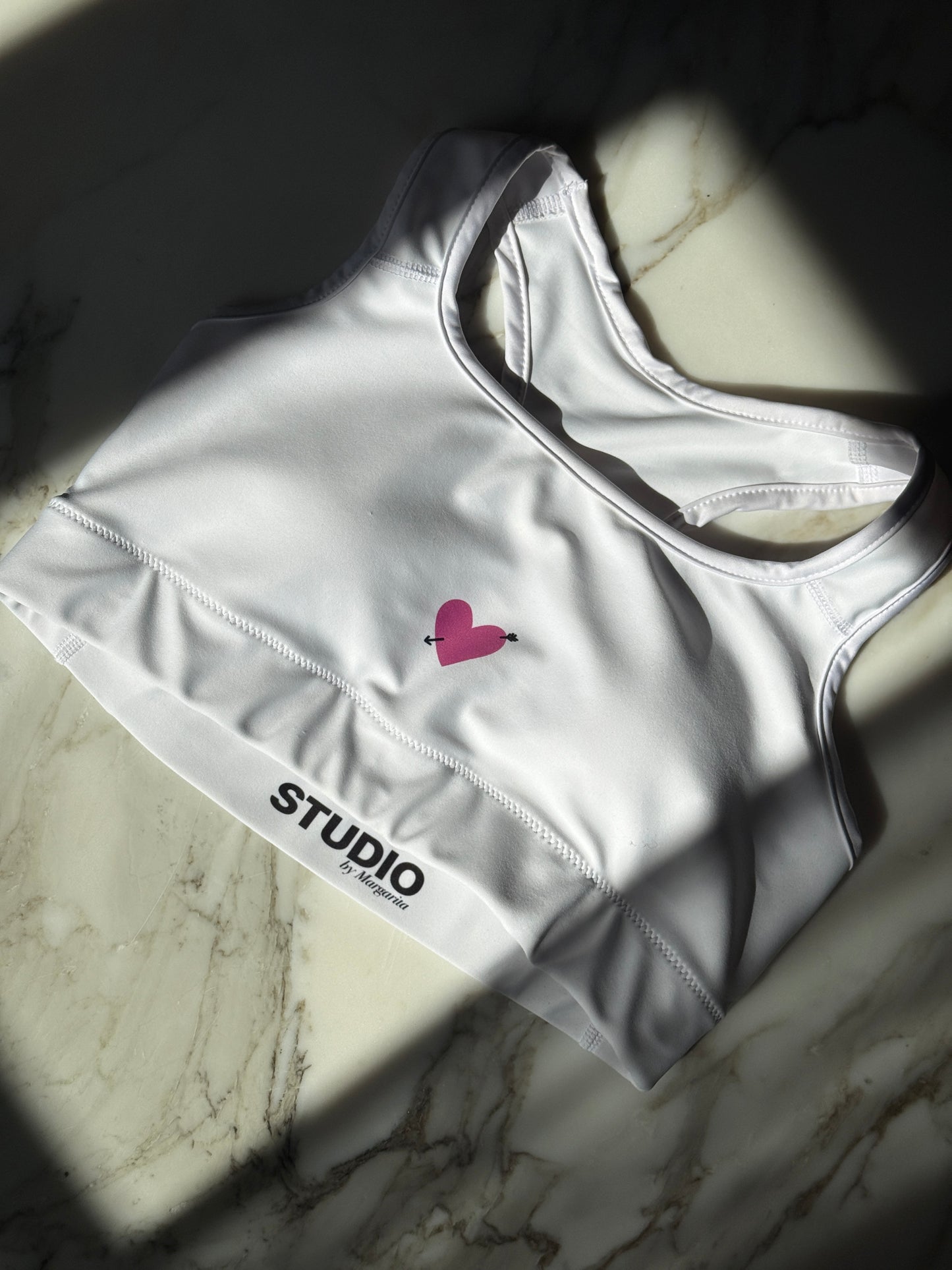 STUDIO Yoga bra 'Heart' in white