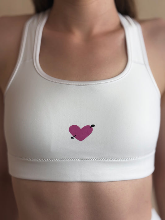 STUDIO Yoga bra 'Heart' in white