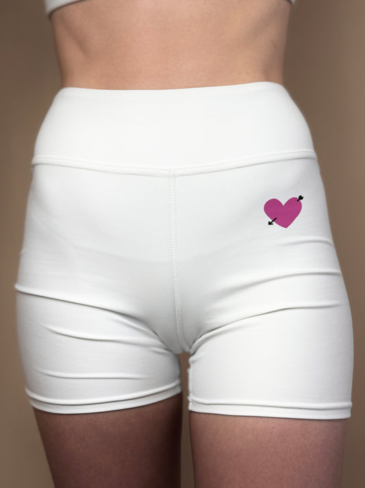 STUDIO Yoga shorts 'Heart' in white