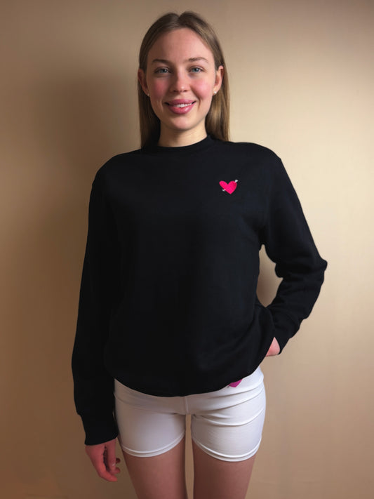 STUDIO Crew neck pullover 'Heart' in black
