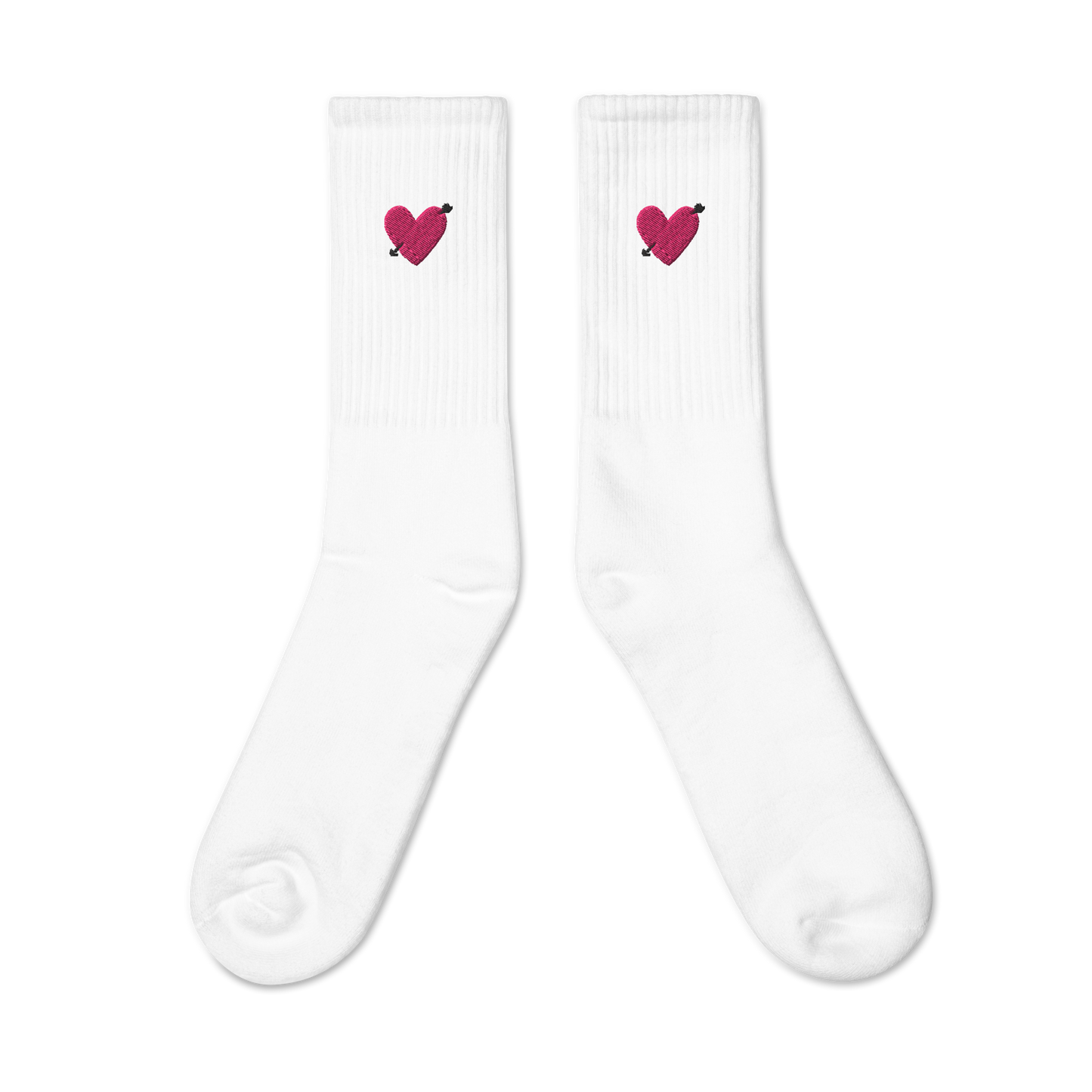 STUDIO Crew socks 'Heart' in white