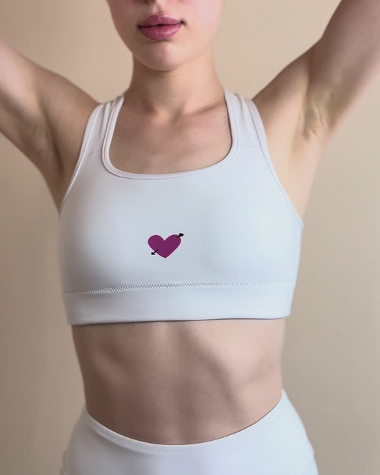 STUDIO Yoga bra 'Heart' in white