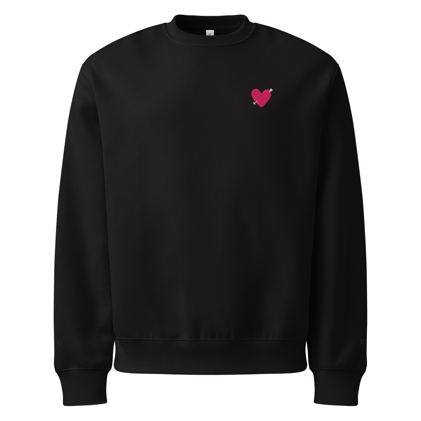 STUDIO Crew neck pullover 'Heart' in black